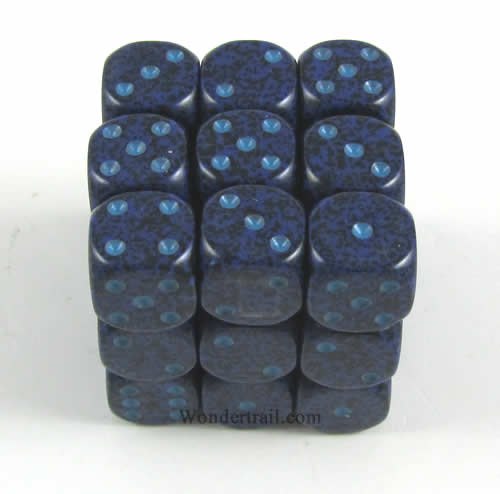 CYC07733 Blue Speckled 12mm D6 Dice Set (27) Crystal Caste Main Image