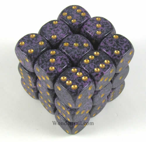 CYC07734 Purple Speckled 12mm D6 Dice Set (27) by Crystal Caste Main Image