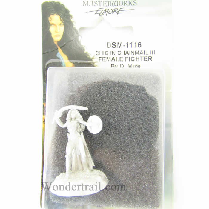 Fighter Chainmail DSM1116 Chick In Chainmail No. 3 Female Fighter Miniature – Wondertrail