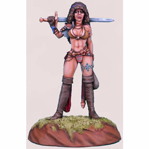 DSM1124 Female Fighter Journey to the Gathering Miniature Elmore Masterwork Main Image