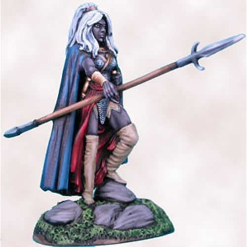 DSM1129 Female Dark Elf with Pike Miniature Elmore Masterwork Main Image