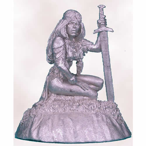 DSM1133 Evening Rest Crouching Female Warrior Miniature 4th Image