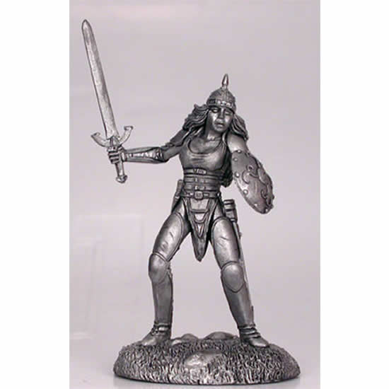 DSM1155 Female Fighter with Sword and Shield Miniature Elmore Masterwork 4th Image