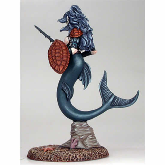 DSM1157 Mermaid Warrior with Turtle Shell Shield Miniature 3rd Image