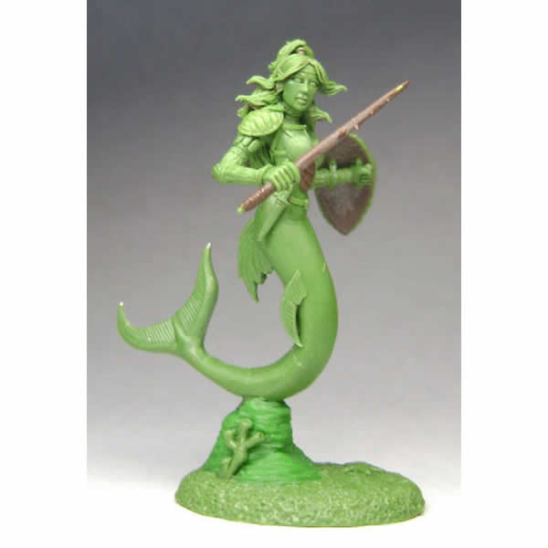 DSM1157 Mermaid Warrior with Turtle Shell Shield Miniature 4th Image