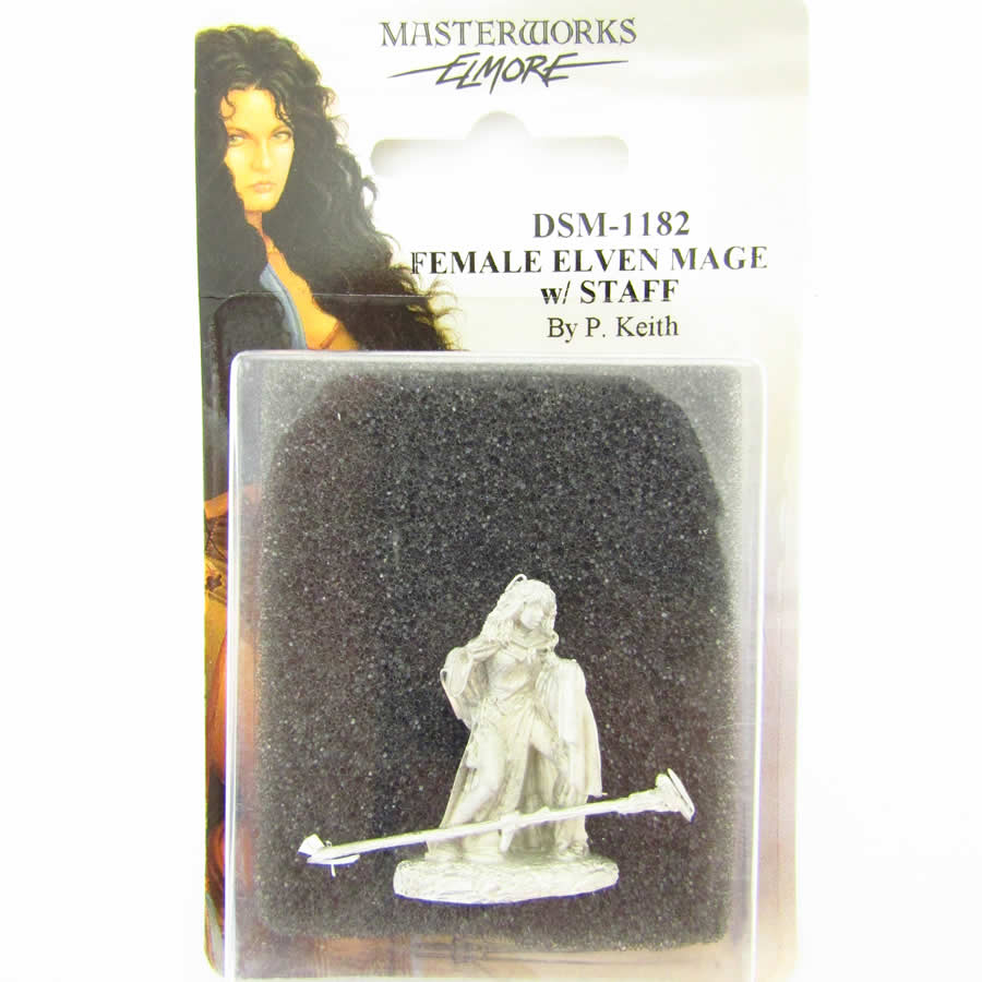 DSM1182 Female Elven Mage with Staff Miniature Elmore Masterwork 2nd Image