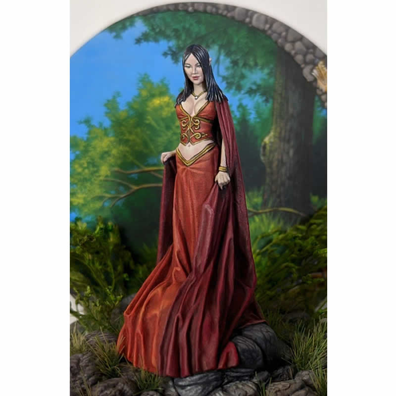 DSM1233 Female Elven Mage with Flowing Robes Miniature Figurine Elmore Masterworks Main Image