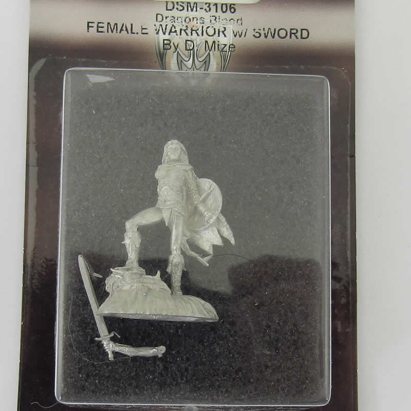 DSM3106 Dragon Blood Female Warrior with Sword Miniature 2nd Image