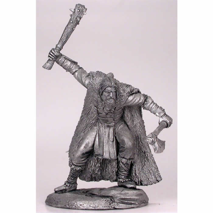 DSM5018 Wildling Warrior with Spiked Club and Axe Miniature 3rd Image