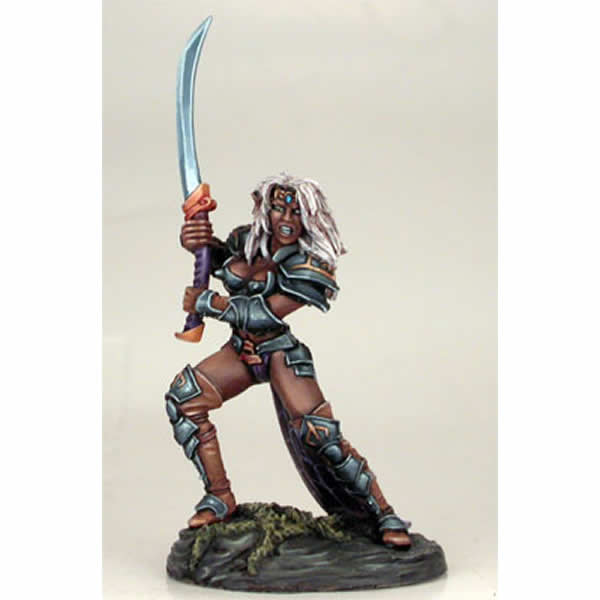 DSM7407 Female Dark Elf With Bastard Sword Miniature Visions In Fantasy Main Image