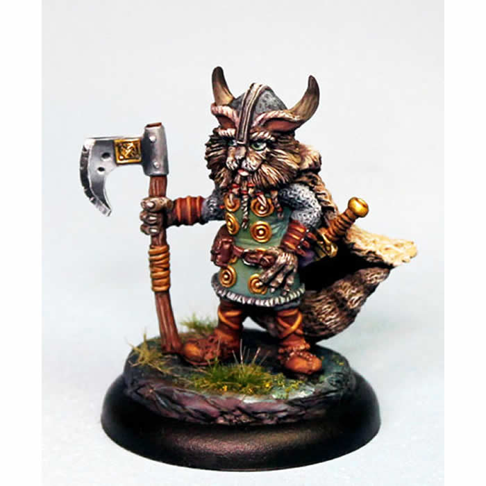 DSM8103 Cat Warrior with Battle Axe Miniature Critter Kingdoms Dark Sword Main Image