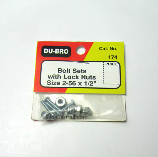 DUB174 Bolt Set With Lock Nuts 2-56 x 1/2in (4) Du-Bro Main Image