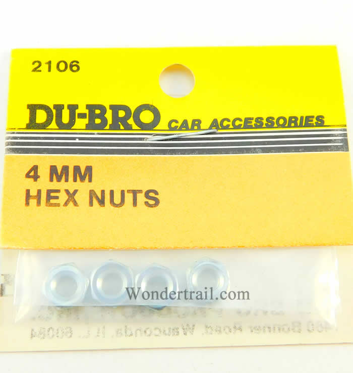 DUB2106 Hex Nuts 4mm (4) RC Model Parts Du-Bro Main Image