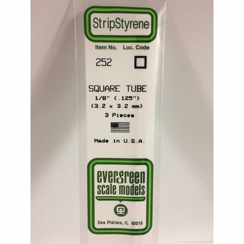 EVG252 Square Tubing .125in x 14in Opaque White by Evergreen Main Image