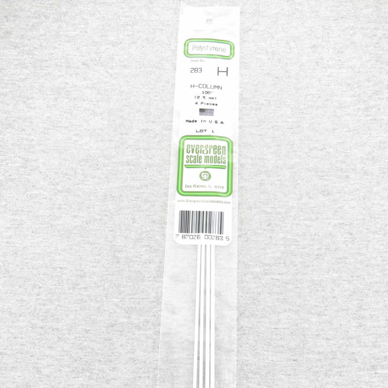EVG283 H-Columns Polystyrene .100in x 14in Pack of 4 Evergreen 2nd Image
