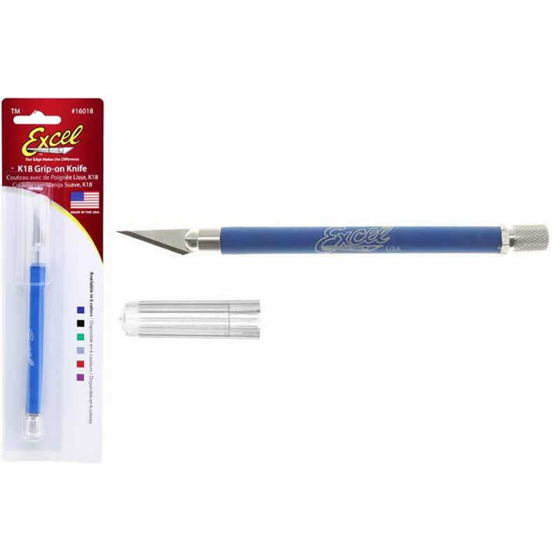 EXL16019 Grip On Hobby Knife Blue with Safety Cap Excel Hobby Tools Main Image