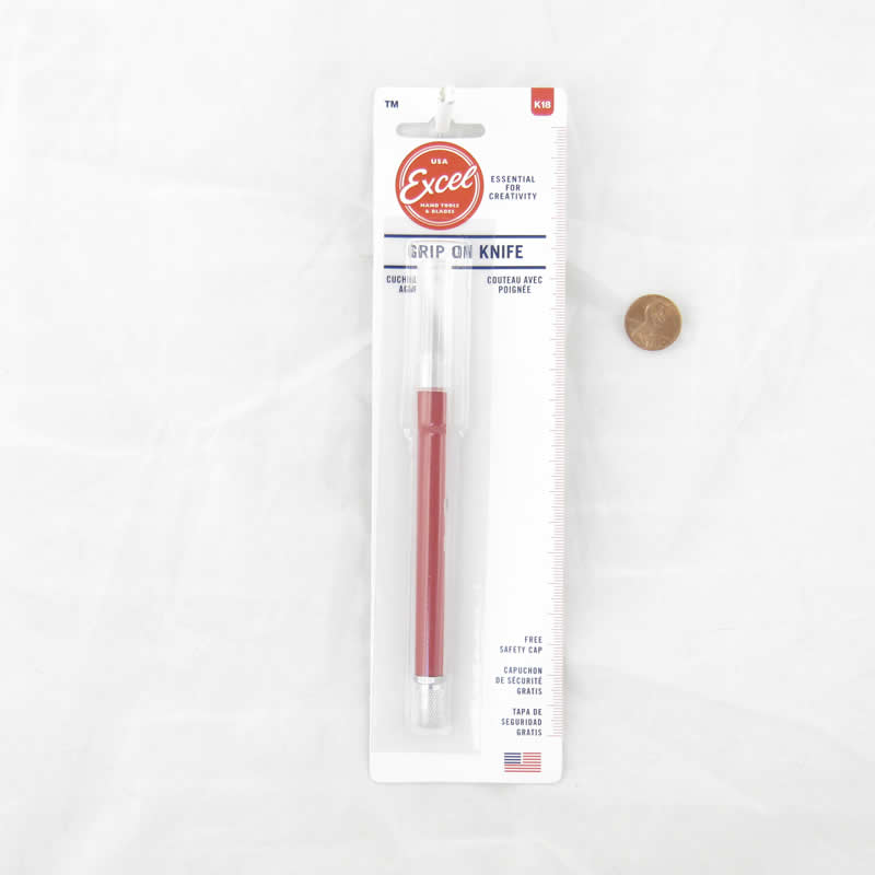 EXL16024 Grip On Hobby Knife Red with Safety Cap Excel Hobby Tools 2nd Image