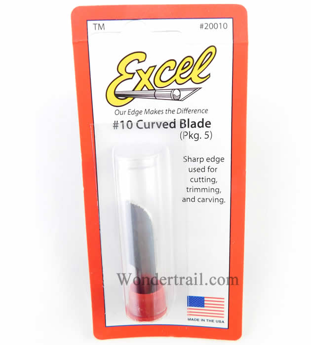 EXL20010 Number 10 Sharp Curved Hobby Blades Excel Hobby Tools Main Image
