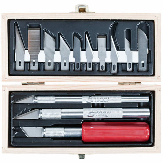 EXL44282 Deluxe Knife Set In Wooden Case Excel Tools Main Image