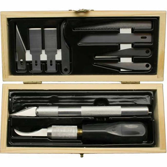 EXL44285 Handyman Knife Set in Wooden Box Excel Tools Main Image