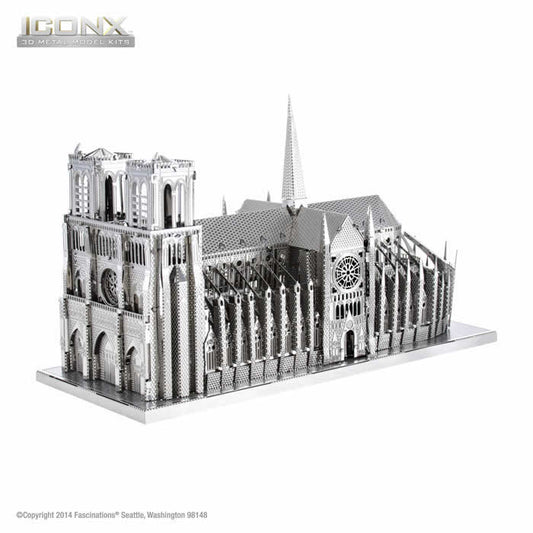 FASICX003 Notre-Dame Cathedral 3D Metal Model Kit Iconic Series Fascinations Main Image