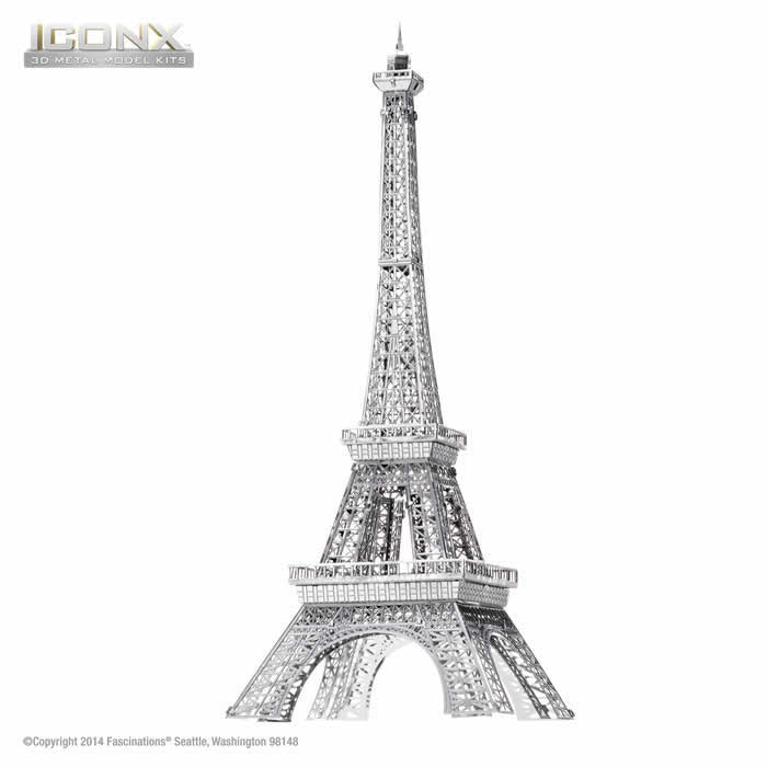 FASICX011 Eiffel Tower 3D Metal Model Kit Iconic Series Fascinations Main Image