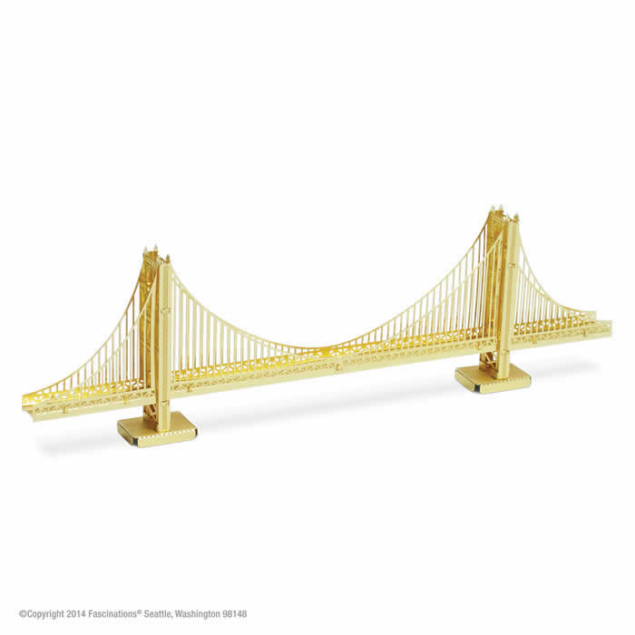 FASMMS001G Gold Golden Gate Bridge 3D Metal Model Kit Metal Earth Series Fascinations Main Image