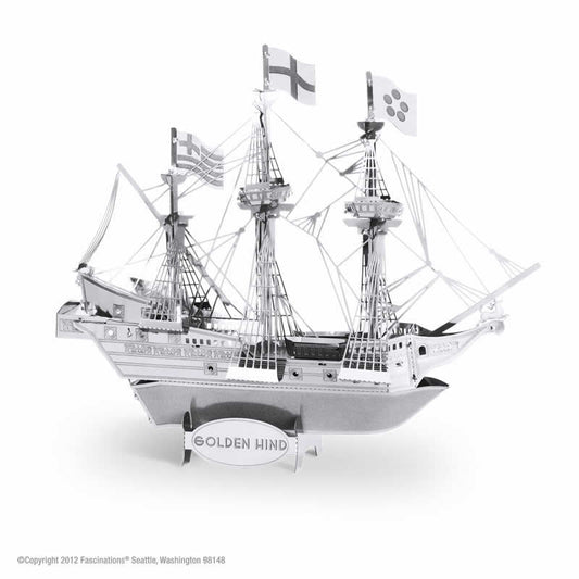 FASMMS049 Golden Hind Ship 3D Metal Model Kit Metal Earth Series Fascinations Main Image