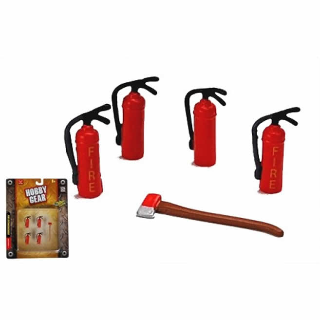 FEX17017 Fire Extinguishers and Axe 1/24th Scale Tools Phoenix Toys Main Image