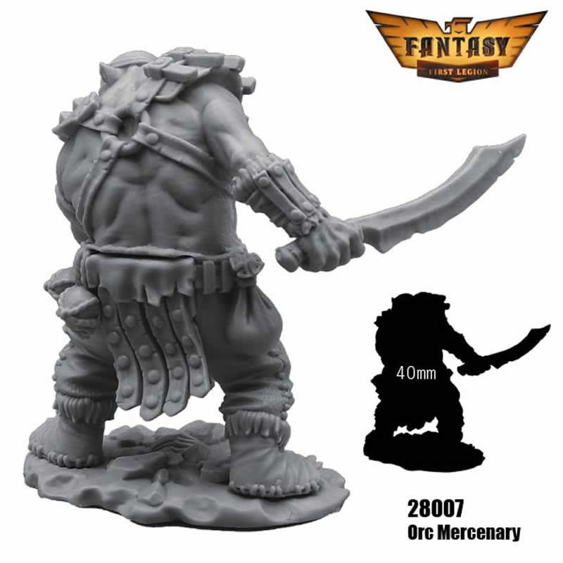 FLM28007 Orc Mercenary Figure Kit 28mm Heroic Scale Miniature Unpainted 4th Image