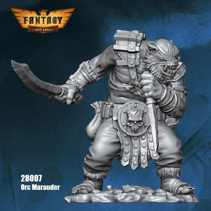 FLM28007 Orc Mercenary Figure Kit 28mm Heroic Scale Miniature Unpainted 5th Image