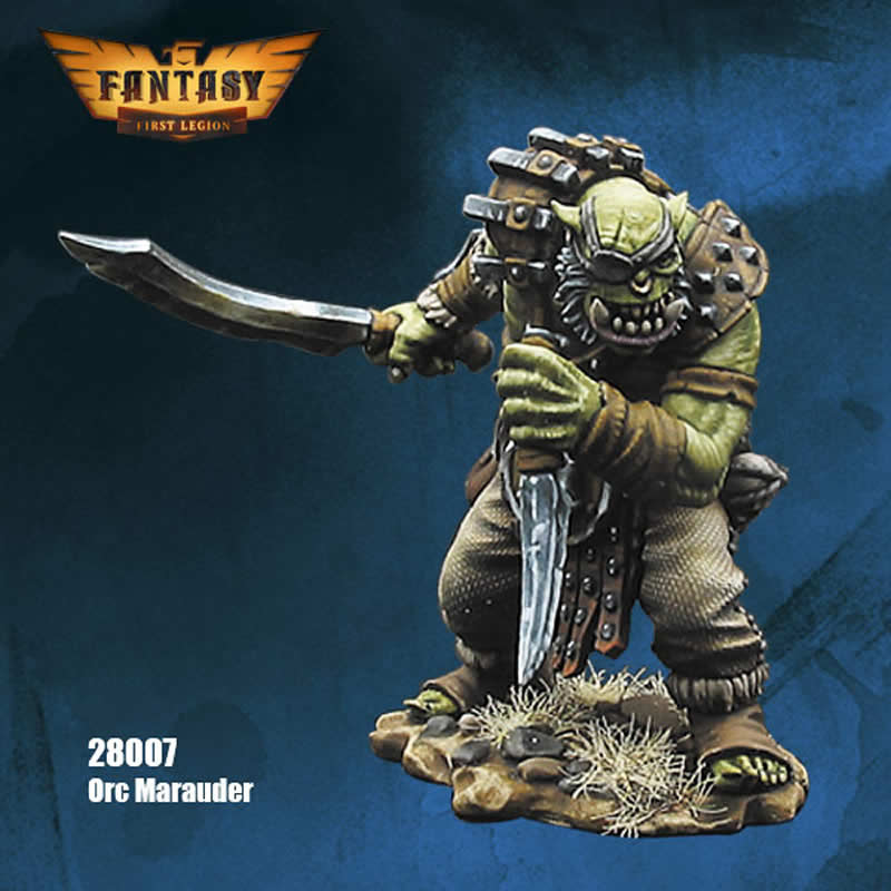 FLM28007 Orc Mercenary Figure Kit 28mm Heroic Scale Miniature Unpainted 6th Image