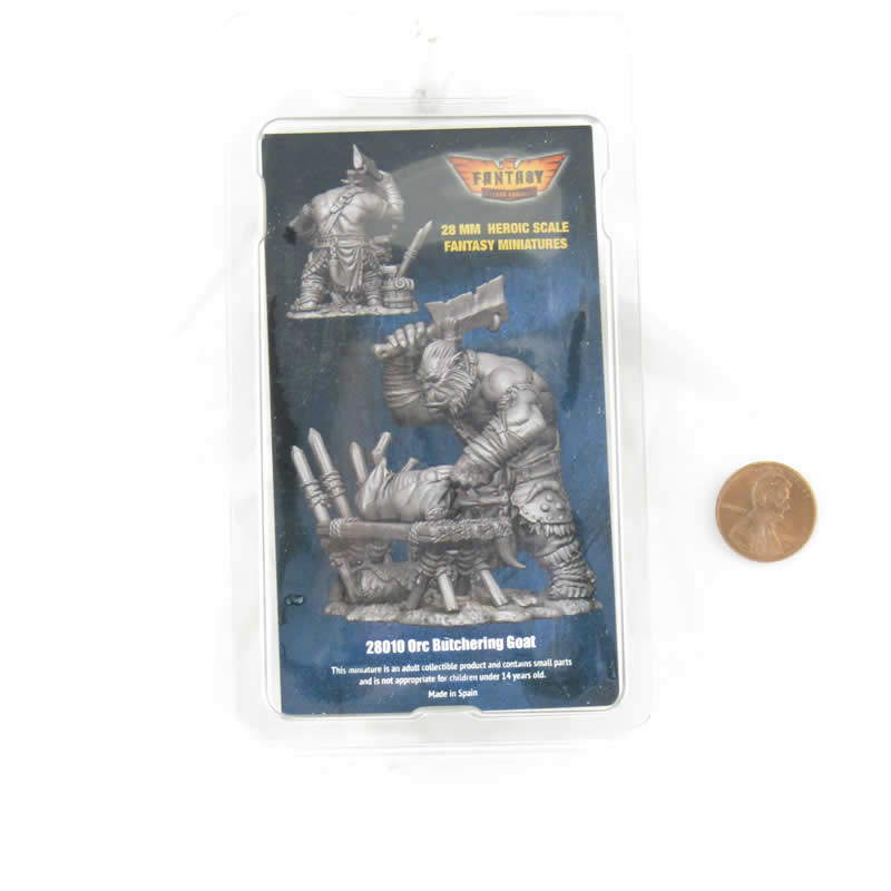 FLM28010 Orc Butchering Goat Figure Kit 28mm Heroic Scale Miniature Unpainted 3rd Image