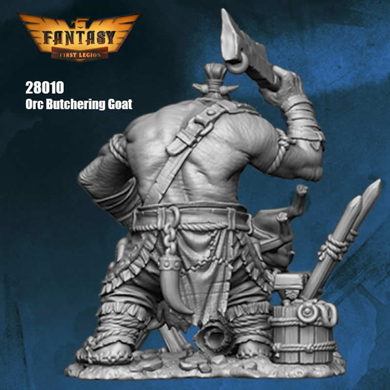 FLM28010 Orc Butchering Goat Figure Kit 28mm Heroic Scale Miniature Unpainted 4th Image