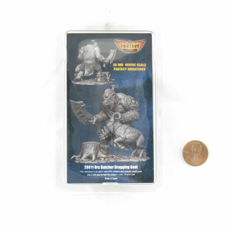 FLM28011 Orc Butcher Dragging Goat Figure Kit 28mm Heroic Scale Miniature Unpainted 3rd Image