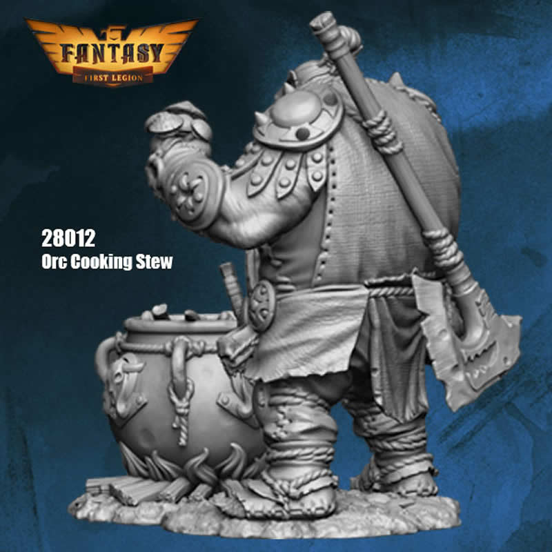 FLM28012 Orc Cooking Stew Figure Kit 28mm Heroic Scale Miniature Unpainted 4th Image