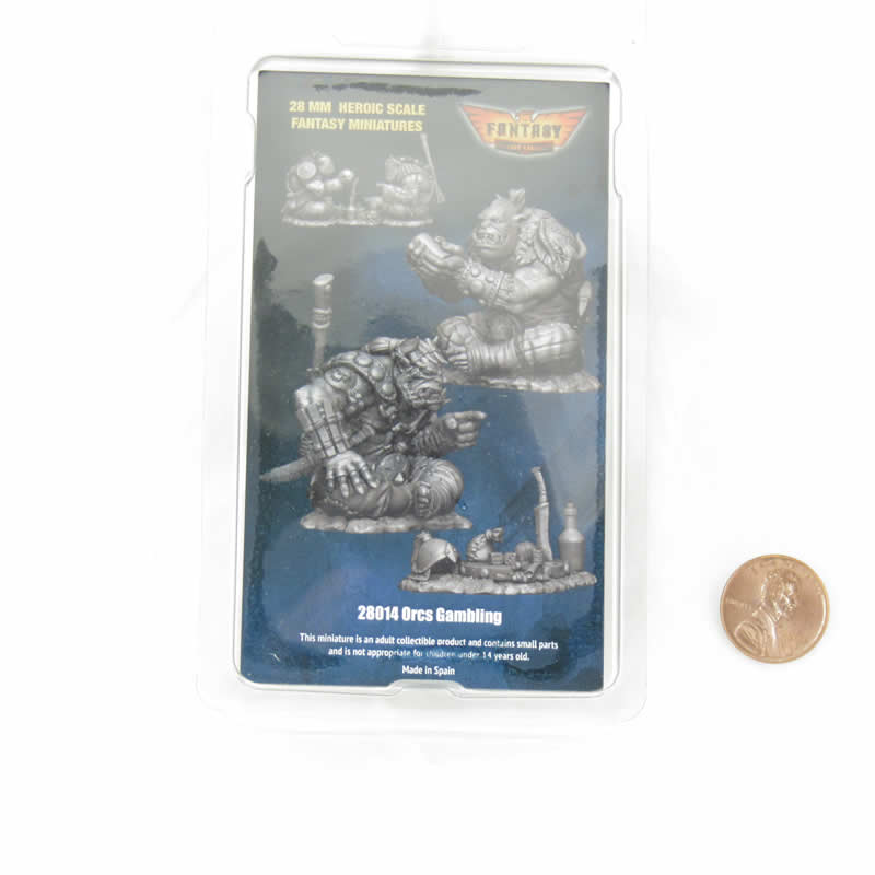 FLM28014 Orcs Gambling Figure Kit 28mm Heroic Scale Miniature Unpainted 3rd Image