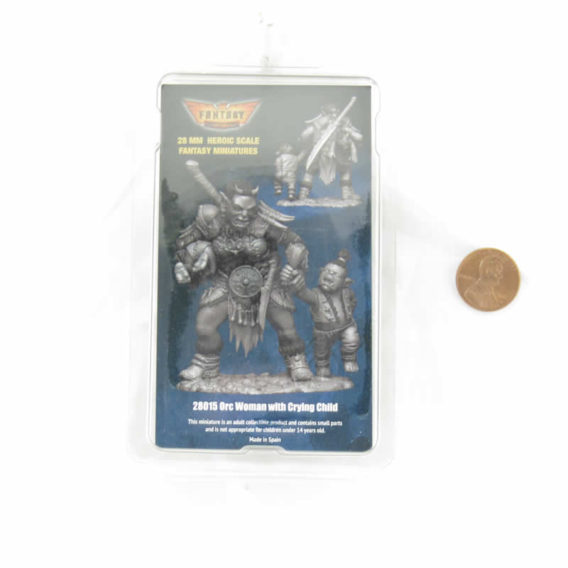 FLM28015 Orc Woman with Crying Child Figure Kit 28mm Heroic Scale Miniature Unpainted 3rd Image