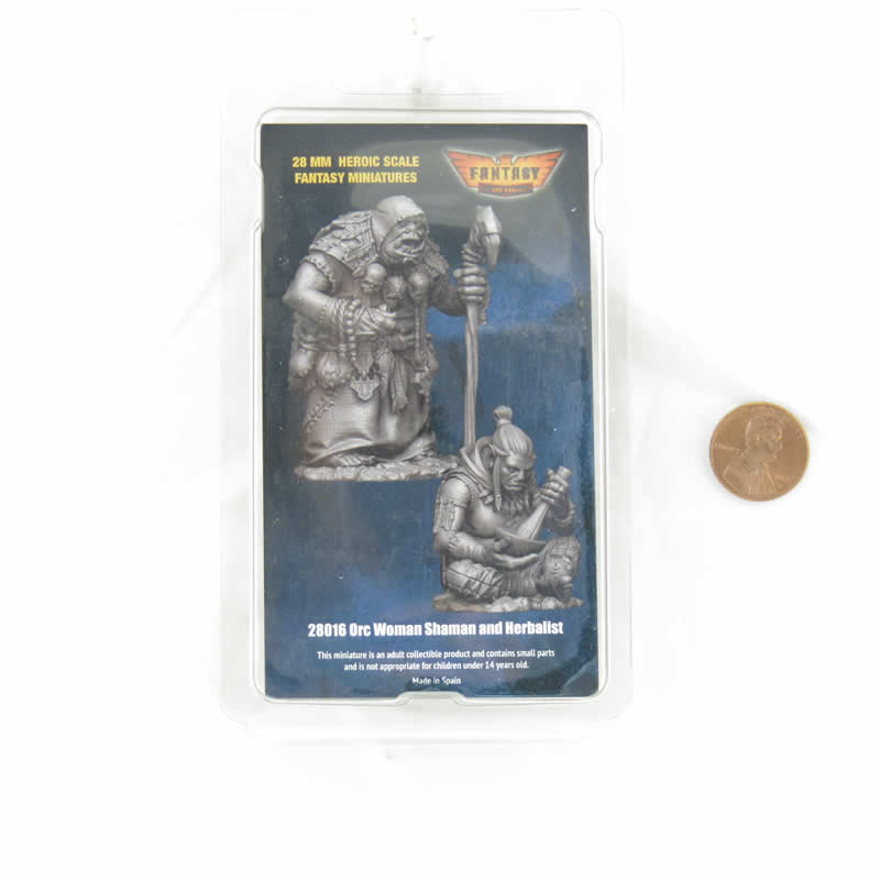 FLM28016 Orc Woman Shaman and Herbalist Figure Kit 28mm Heroic Scale Miniature Unpainted 3rd Image