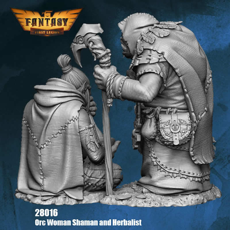 FLM28016 Orc Woman Shaman and Herbalist Figure Kit 28mm Heroic Scale Miniature Unpainted 5th Image