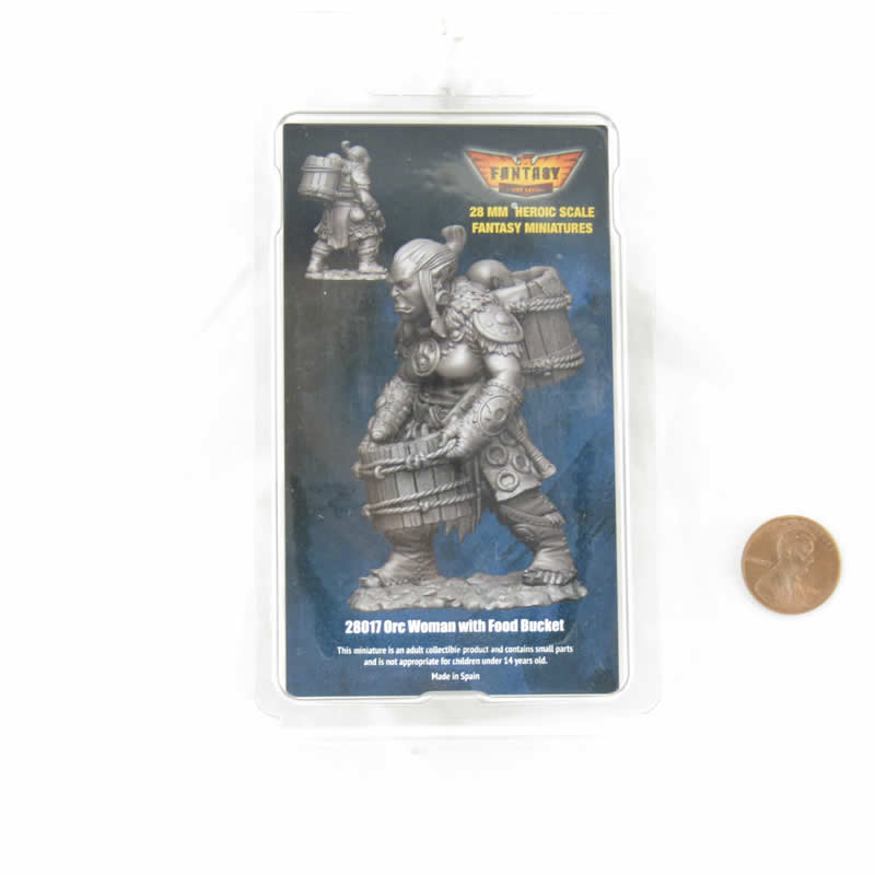 FLM28017 Orc Woman with Food Bucket Figure Kit 28mm Heroic Scale Miniature Unpainted 3rd Image