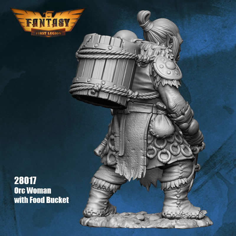 FLM28017 Orc Woman with Food Bucket Figure Kit 28mm Heroic Scale Miniature Unpainted 4th Image