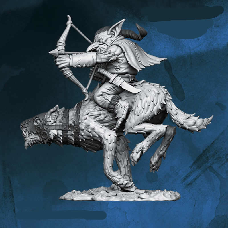 FLM28031 Goblin Warrior On Warg No. 2 Figure Kit 28mm Heroic Scale Miniature Unpainted Main Image