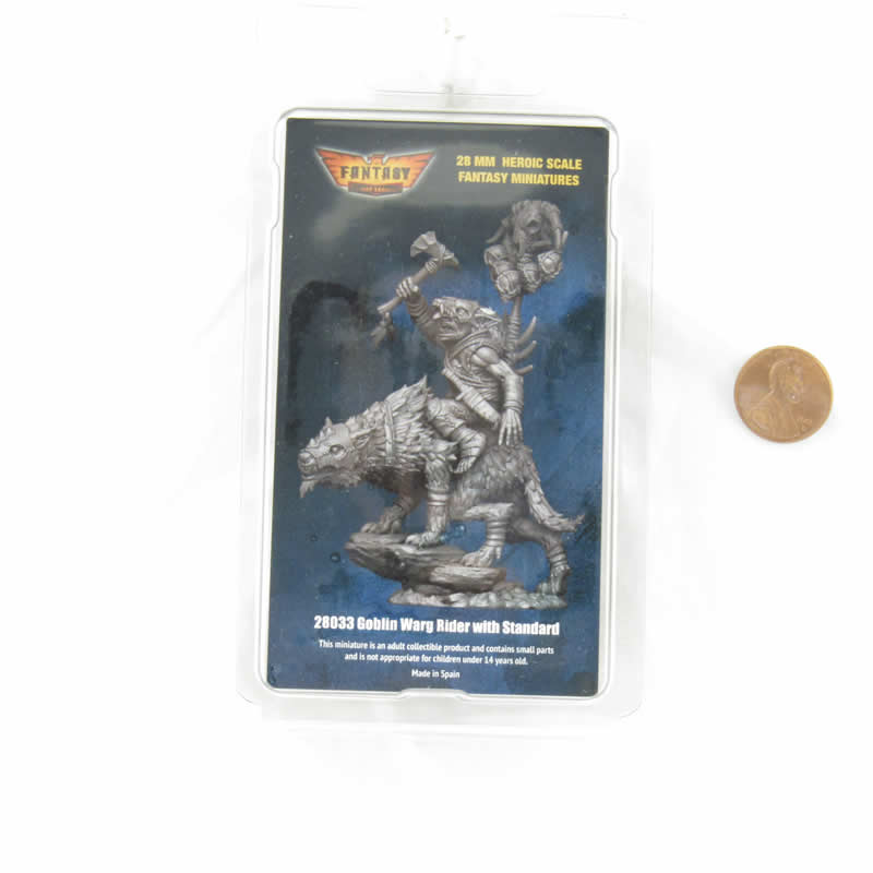 FLM28033 Goblin Standard Bearer on Warg Figure Kit 28mm Heroic Scale Miniature Unpainted 3rd Image