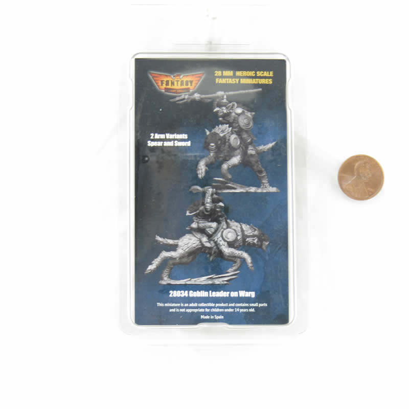 FLM28034 Goblin Leader On Warg with Spear or Sword Figure Kit 28mm Heroic Scale Miniature Unpainted 3rd Image