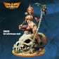 FLM28035 Girl with Dragon Skull Figure Kit 28mm Heroic Scale Miniature Unpainted 5th Image
