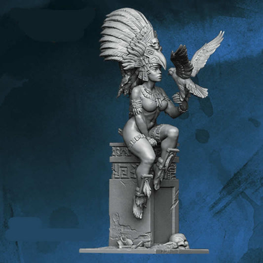 FLM28036 Female Priest with Bird Figure Kit 28mm Heroic Scale Miniature Unpainted Main Image