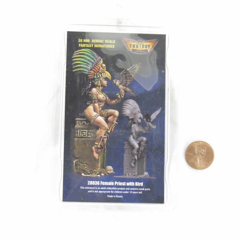 FLM28036 Female Priest with Bird Figure Kit 28mm Heroic Scale Miniature Unpainted 3rd Image