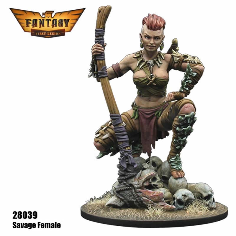 FLM28039 Savage Female Figure Kit 28mm Heroic Scale Miniature Unpainted 3rd Image