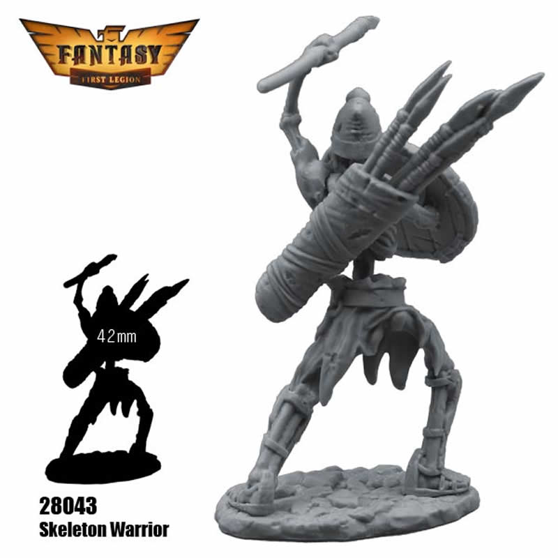 FLM28043 Skeleton Warrior Figure Kit 28mm Heroic Scale Miniature Unpainted 4th Image